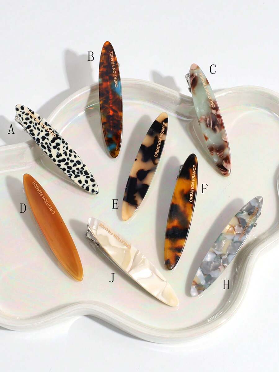 4 kẹp tóc hình giọt nước họa tiết da báo đơn giản thời trang dành cho nữ, thích hợp để đeo hàng ngày - Nhiều màu - Xem 1