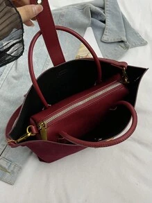 Bolsa de cesta de verduras borgoña de alta calidad con asa, nueva bolsa de cubo de moda retro Ankara rojo mate para mujer, bolso de mensajero de hombro, monedero, bolso madre-e-hijo