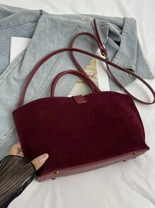 Bolsa de cesta de verduras borgoña de alta calidad con asa, nueva bolsa de cubo de moda retro Ankara rojo mate para mujer, bolso de mensajero de hombro, monedero, bolso madre-e-hijo