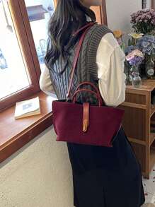 Bolsa de cesta de verduras borgoña de alta calidad con asa, nueva bolsa de cubo de moda retro Ankara rojo mate para mujer, bolso de mensajero de hombro, monedero, bolso madre-e-hijo