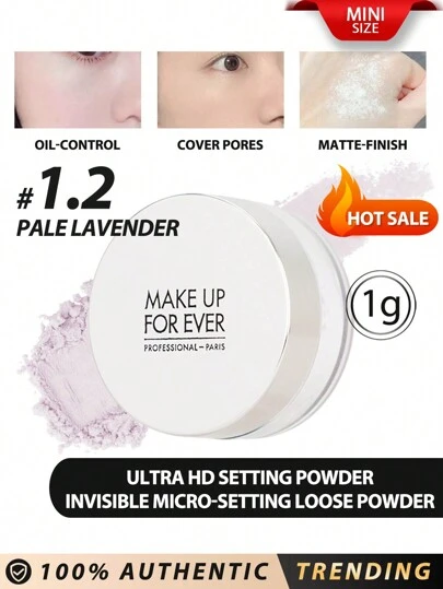 Make Up For Ever [Mini]ULTRA HD SETTING POWDER 1.2 1g INVISIBLE MICRO-SETTING LOOSE POWDER A Super-Fine Setting Powder That Diminishes Excess Shine For A Soft Matte Finish That Lasts 24 Hours Without Caking Or Enhancing Texture, Even On Drier Skin Types.