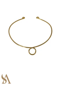 SHORT NECKLACE WITH GOLD RING, LINK SHAPE - Dorado - Ver 6