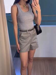Women Shorts - 灰色 - 查看 1