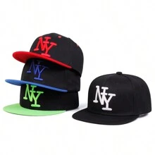 1 Pc Unisex Kids NY Embroidered Hip Hop Cap, Outdoor Sun Ion Casual Hat Suitable For Boys & Girls, Springtime & Autumn - 1PC - View 2