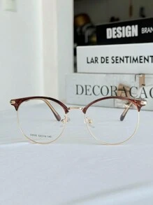 MELINDA MODA Women's Metal Fashion Eyeglasses Frame - 鏽棕色 - 查看 3