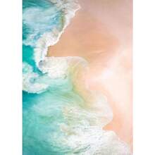 1pc Roze Strand Oceaan Canvas Kunstwerk Poster HD Afdrukken Surf Kokosnoot Boom Nordic Wandkunst Foto Woonkamer Slaapkamer Woondecoratie Geen Lijst