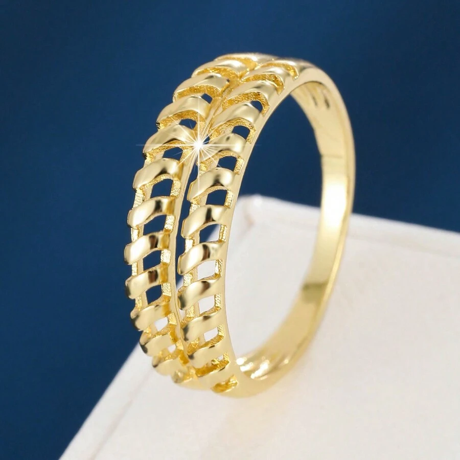 1 chiếc nhẫn thiết kế rỗng tối giản dành cho nữ, thích hợp để đeo hàng ngày - Nhiều màu - Xem 1