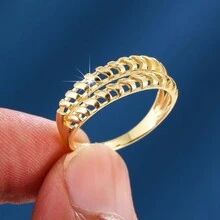 1 chiếc nhẫn thiết kế rỗng tối giản dành cho nữ, thích hợp để đeo hàng ngày - Nhiều màu - Xem 4