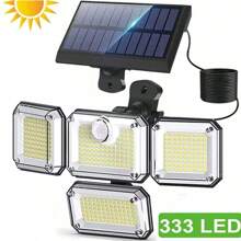 1 Đèn tường cảm biến chuyển động góc chiếu sáng rộng siêu sáng ngoài trời 3 chế độ có thể điều chỉnh góc chống nước cho sân trong, nhà để xe, vườn - Đen và trắng - Xem 1
