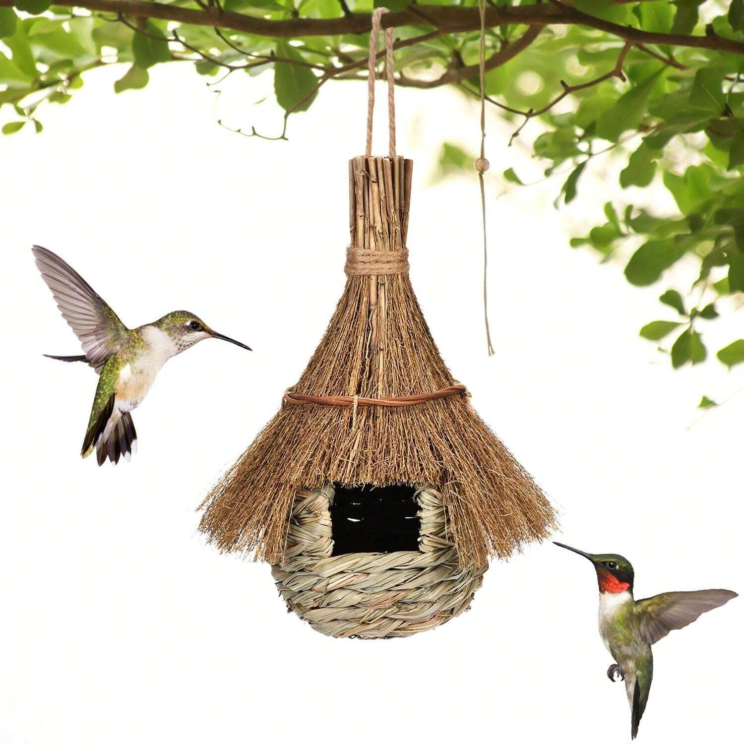 1 Pack Hummingbird House, Hand Woven Bird Nest For Outdoors Hanging
