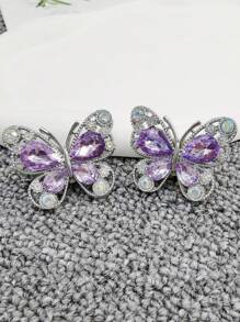 2PCS Bling Rhinestone Resin Butterfly Shoe Lace Charms Funny Shoelaces Buckles DIY Decorations Luxury Shoe Clips Accessories Decor For Women Sneakers - 2 - View 14