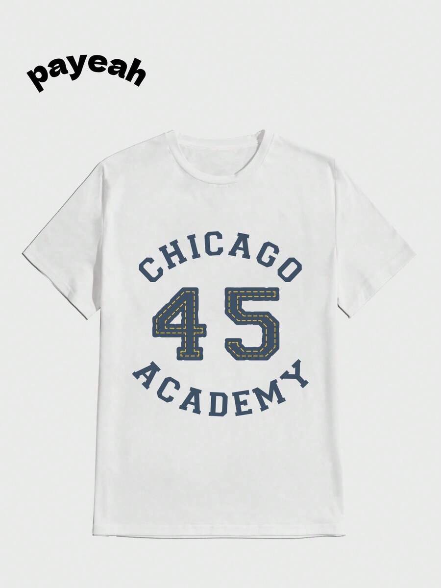 Payeah  Chicago 45 Academy  Casual Digital Print  Pure Heavy Cotton T Shirt - trắng - Xem 1