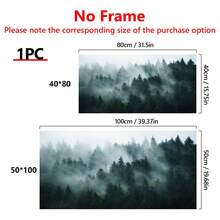 1 Tấm Canvas Trang Trí Giáng Sinh Phong Cách Rustic Poster, Tranh Phong Cảnh Rừng Sương Mù, Nghệ Thuật Treo Tường Canvas, Tranh Treo Tường Tác Phẩm Nghệ Thuật, Sẵn Sàng Treo Làm Quà Tặng, Phòng Ngủ, Văn Phòng, Phòng Khách, Trang Trí Tường, Trang Trí Nhà Cửa Và Ký Túc Xá - Nhiều màu - Xem 3