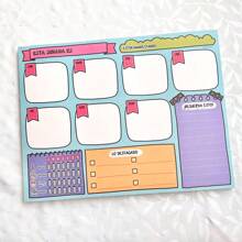 Block 50 Sheets Weekly Planner Letter Size Chikidi Planner Organizer For Office, Home And School - Multicolor - View 1