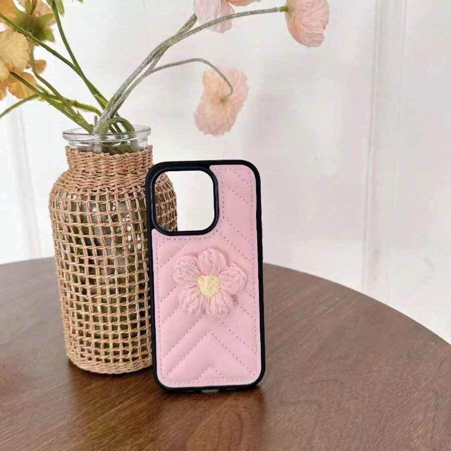 New Arrival Autumn Flower Quilted Phone Case Fits For IPhone 13/14/15