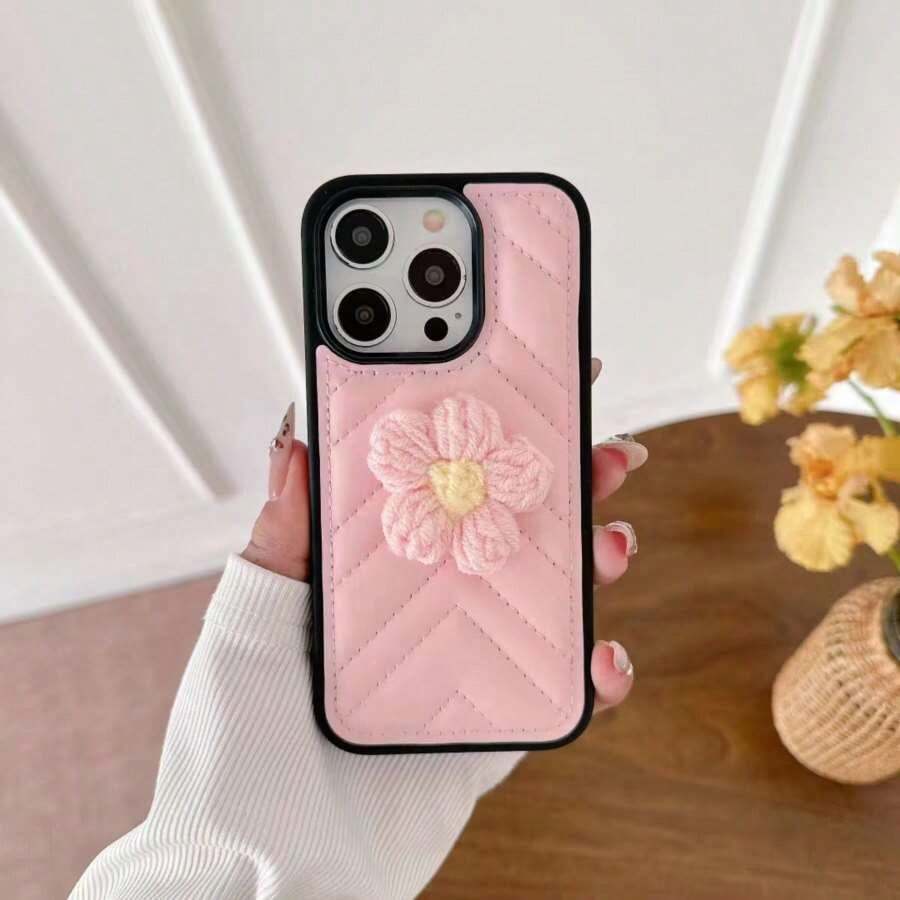 New Arrival Autumn Flower Quilted Phone Case Fits For IPhone 13/14/15