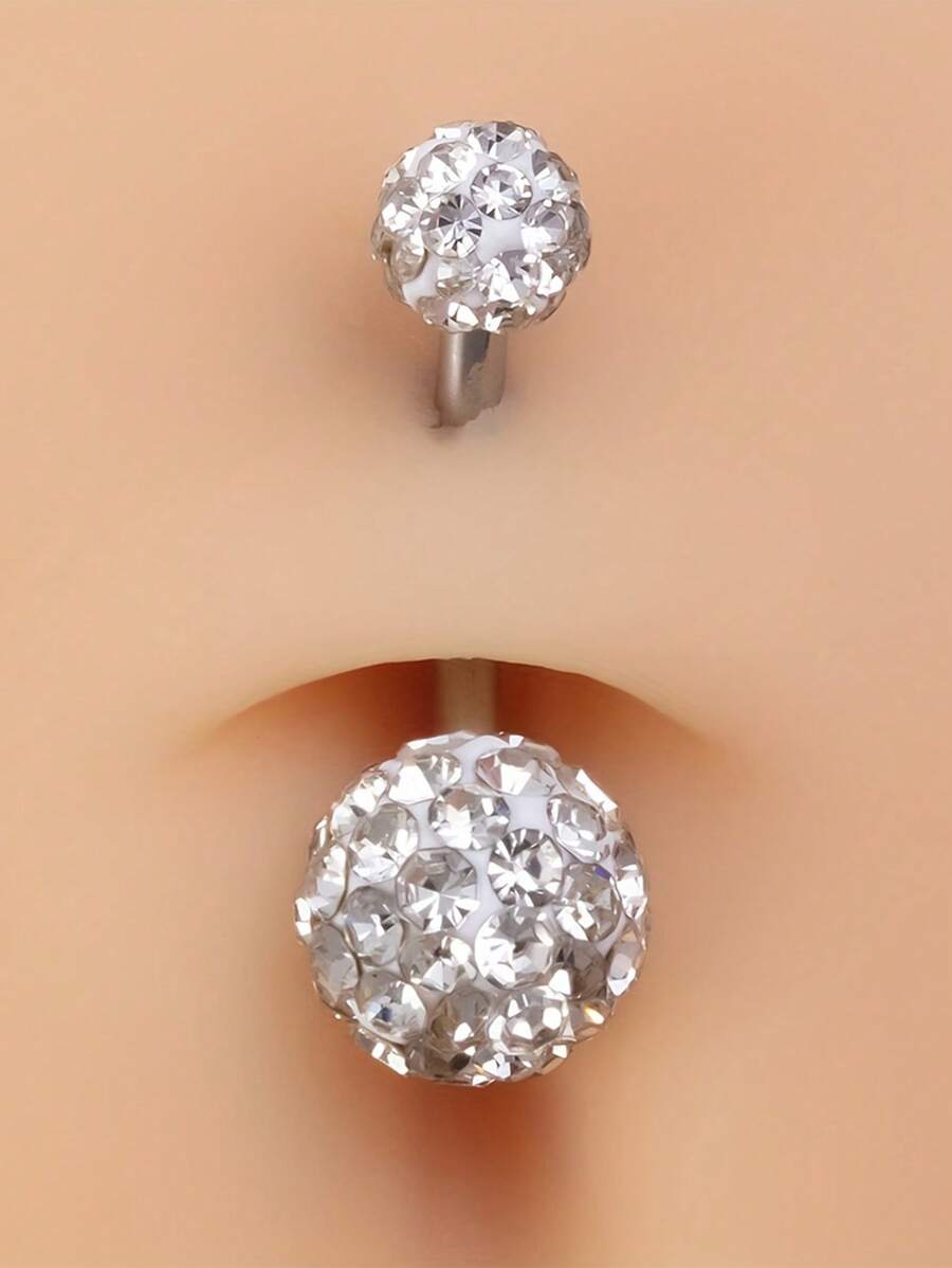 CIZME 5pcs Belly Button Rings Pack 14 Gauge Stainless Steel Belly Rings