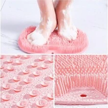 1 件装淋浴足部/背部按摩器硅胶垫 - 改善清洁、擦洗和按摩 - 防滑，带吸盘 - 彩色 - 查看 6