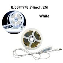 1 件 5V COB LED 灯带带 USB 端口，3.28 英尺 - 16.40 英尺暖白色纯色 LED 灯带，高流明可切割柔性自粘胶带，适用于橱柜、楼梯、厨房、家居 DIY 照明装饰 - 3Key-COB - 查看 6