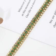 1 Yard 3 Rows/2 Rows AB Rhinestone Chain, Gold/Silver Base With Claw Chain, Suitable For Doll Making, Plush Doll Making, Clothing Decoration, Embroidery, Jewelry Making, Gift Decoration - Multicolor - View 14