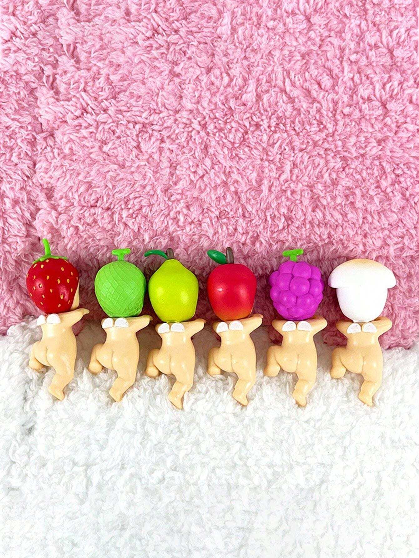 Random 1pc 12Pcs Pvc Cute Fruit Angel Model Hippers Angel Action