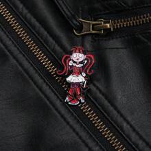 1pc Dark Cute Girl Badges, Embellish Your Personalized Outfit Dress Accessories Pin For Clothes Bag Charm School