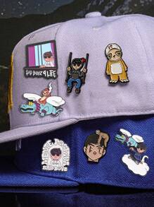 1/7pcs Golf Cap Clip With Simple Metal New Cartoon Pin, Fun Decorative Pin, Golf Cap Badge, Baseball Cap Decoration, Creative Cute Cartoon Image, Gift For Friends