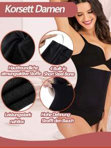 1 chiếc Đai định hình eo cho nữ, Đai định hình eo, Đai định hình sauna Sweat Slim - màu đen - Xem 6