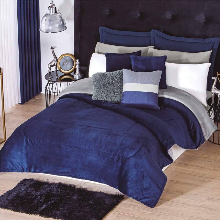 Concord Pachicalientito Coverlet -Borrega Premium Plain Colors - Blue - View 1