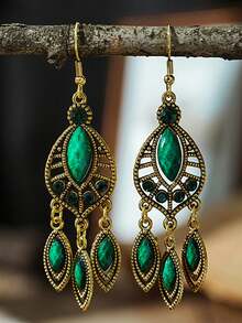 1 cặp Hoa tai phong cách cung điện dân tộc cổ điển Bohemian đa năng phổ biến cho phụ nữ - phong tục dân gian - Xem 7