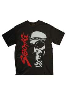 Sabotage Rap HipHop Ghetto Favelo Quebrada Old School Rap 90's T-Shirt Unisex Men Women 100% Cotton Top Premium Streetwear New Release Fast Shipping Various Colors!! Plus Size - 黑色 - 查看 1
