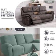 Funda para sillón reclinable, fundas elásticas para sillón reclinable tipo niño perezoso, fundas elásticas para sofá, 1 pieza protector de muebles con elástico en la parte inferior para perro, niños, funda para sillón reclinable - Multicolor - Ver 9