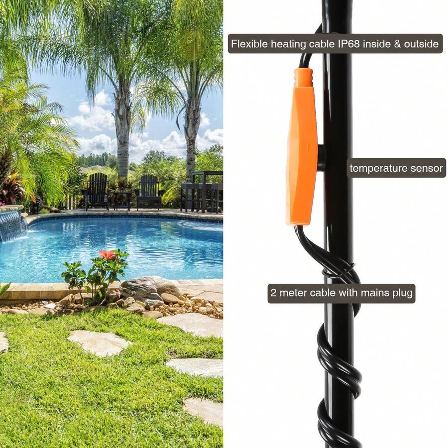 Cecaylie 12m 192W Heating Cable Frost Protection Heating Cable Frost