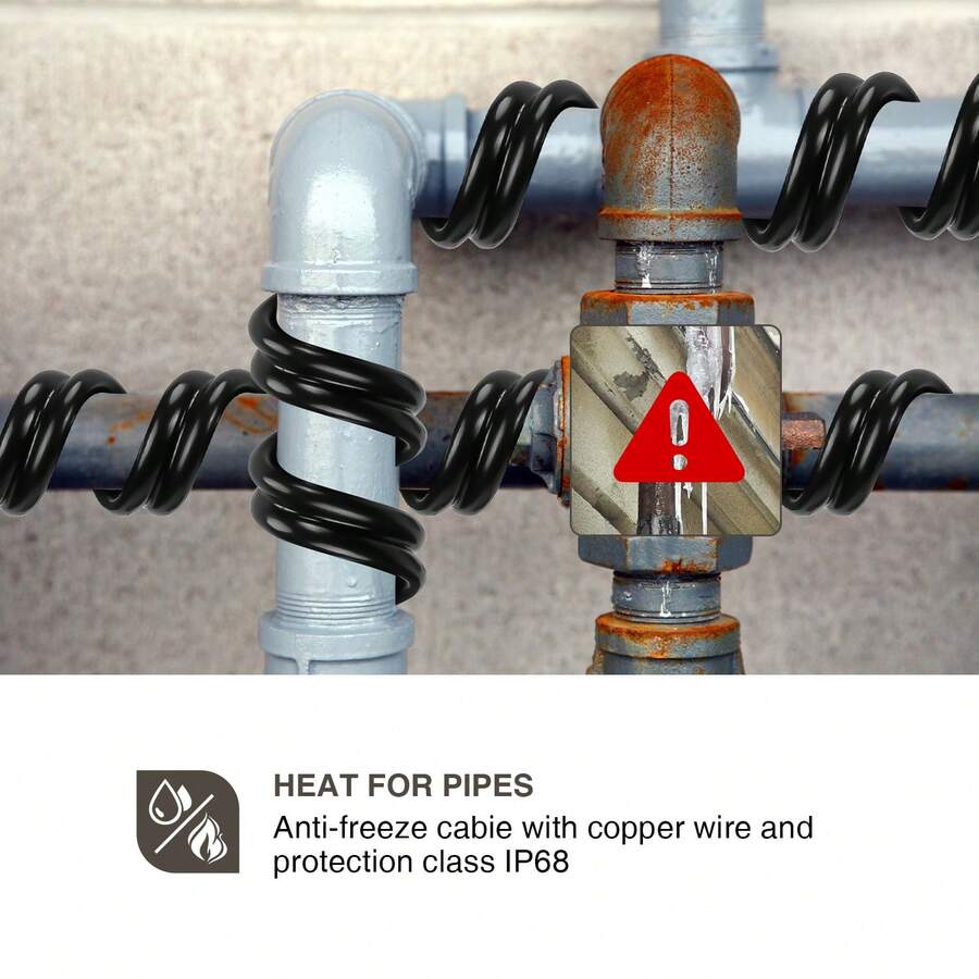 Cecaylie 12m 192W Heating Cable Frost Protection Heating Cable Frost