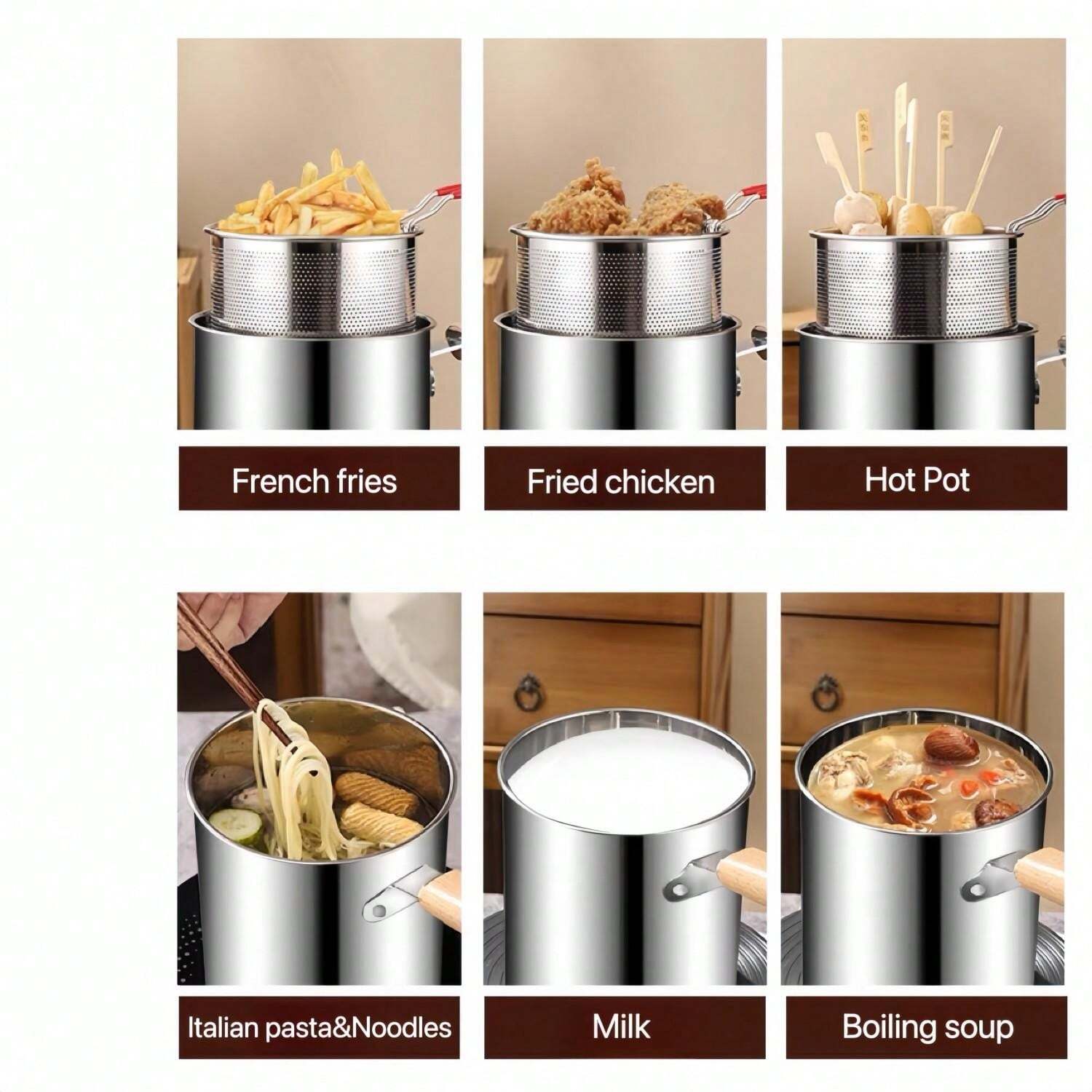 2Piece Stainless Steel Cooker With Basket Filter, Italy Cooker Pan