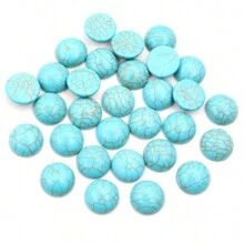 5-40pcs 10mm 12mm 25mm 18x25mm 30x40mm Nature Turquoise Flat Back Round Oval Cabochons Dome DIY Jewelry Making Accessories Findings - Turquoise - View 3