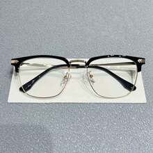 1 Stück modische Halbrahmen Brille für Herren, Nicht-Rezept Brille für den täglichen Gebrauch, geeignet für alle Gesichtsformen