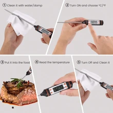 1 pieza Termómetro digital TP-101 para carne para cocinar alimentos, cocina, barbacoa, sonda, mantequilla, leche, líquido, medición de temperatura del horno, para grandes cocinas de restaurantes, sensor de temperatura digital, indicador (batería incluida)