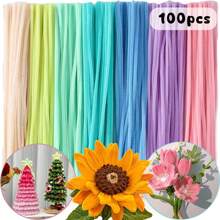 Value Pack 100/120/800 Pcs Macaroon DIY Pipe Cleaner Projects, Pipe Cleaners+Green Floral Stem Wire, 7 Colors Multi-Color 11.81*0.6 Chenille Stems, Pipe Cleaners Stems For Art And Craft Projects Creative DIY Decorations, Educational Crafts For Every, Pipe Cleaner Sculpture Ideas, Seasonal Pipe Cleaner Crafts, Best Chenille Stems For Crafting, Creative Uses For Chenille Stems ﻿