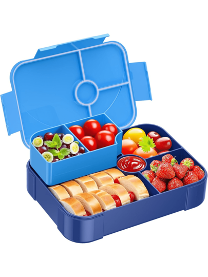 1PC Leak Proof Bento Lunch Box, 6 Compartment Bento Lunch Box For Kids, 1330ML Bento Lunch Container For Adults And Kids, Large Size, Easy To Clean, Kids Lunch Box,Microwave, Dishwasher And Freezer Are Available(Two Styles Are Sent Randomly)