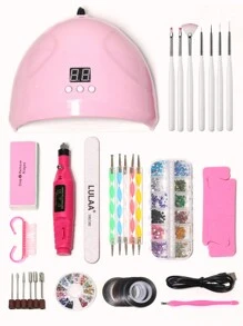 22入組指甲油烘乾燈和美甲筆和指甲銼套裝 - 彩色 - 查看 3