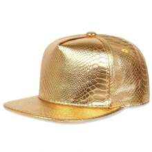 1 pezzo Cappello casual in pelle sintetica stile street e hip hop con applicazione segno del dollaro, berretto snapback dorato unisex per tutte le stagioni, adatto per Ognissanti