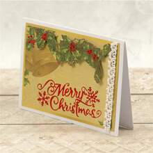 Weihnachten Glimmer Heißfolienplatte, Weihnachtselche, Schneeflocken, Weihnachtsbaum, Frohes Neues Jahr, Frieden auf Erden, Stille Nacht, Weihnachtskranz, Metallfolienplatte für Kartenherstellung, DIY Scrapbooking, Weihnachten