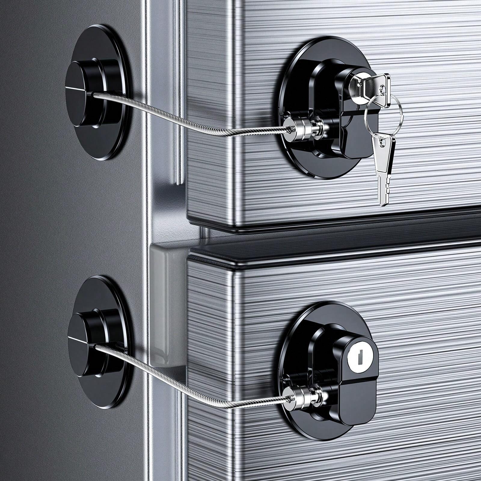 2 Packs Refrigerator Locks With Keys For Kids, Toddlers And Adults