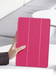 1PC Rose Pink Plain Protective Case, Transparent Acrylic Crystal Back Cover Protective Shell, Compatible With Ipad 10.2-Inch 2021/2020 (IPad 9th/8th Gen), Galaxy Tab A8 10.5-Inch 2022, Matepad 10.4, Tab, Tablets, With Pen Holder, Folding Function, And Auto Sleep/Wake Support - Multicolor - View 7