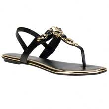 BEIRA RIO WOMEN'S SANDAL COMFORT DELICATE FLAT SHOE ORIGINAL STONES - màu đen - Xem 3