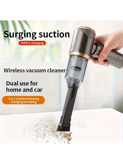 Mini Cordless held Stofzuiger Cleaner, Car Portable Rechargeable, In Vacuum, Blower Manual Pump Functions, Powerful Suction, Cleaning Assistant view 4