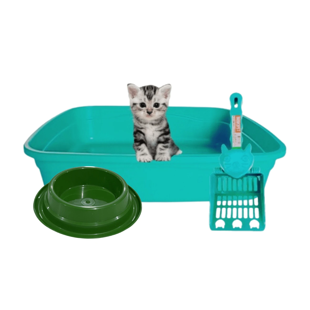 Hygiene Kit 1 Litter Box + 1 Collection Shovel + 1 Anti-Ant Feeder And ...