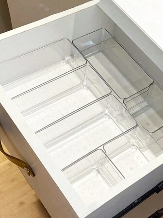 Kitchen+Desk+Drawer+Organizer+Transparent+Wide+Clear+Drawer+Storage+Box+Dresser+Drawer+Tray+Large+Capacity+Wide+Clear+Drawer+Desktop+Cosmetics+Storage+Box_1PC+2PCS+6PCS+Com Home Bathroom Decor Summer Makeup Organizer Back To School