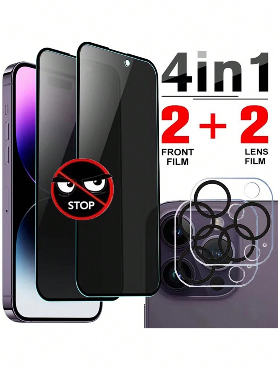 2+2Full Cover AntiSpy Screen Protector Camera Films Compatible With